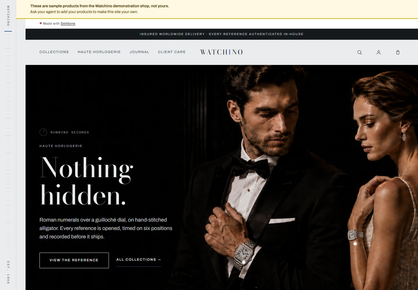 Watchino Luxury watch ecommerce storefront preview