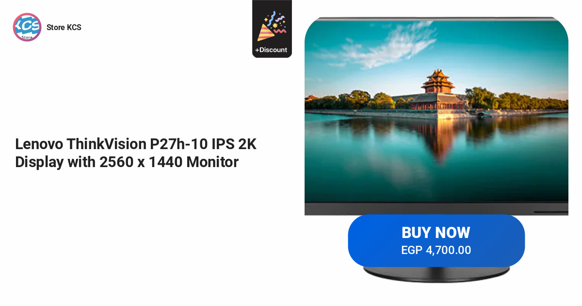 Lenovo ThinkVision P27h10 IPS 2K Display with 2560 x 1440 Monitor